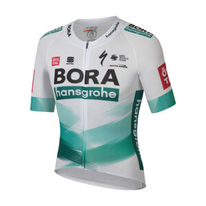 SPORTFUL Cyklistický dres s krátkym rukávom - BOMBER BORA TOUR DE FRANCE - biela/zelená L