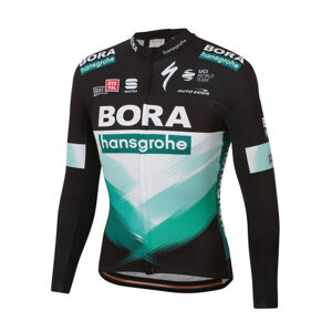 SPORTFUL Cyklistický dres s dlhým rukávom zimný - BORA 2020 WINTER - zelená/čierna