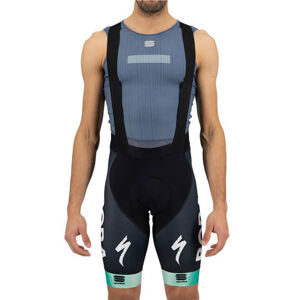 SPORTFUL Cyklistické nohavice krátke s trakmi - BORA HANSGROHE 2021 - zelená/čierna L