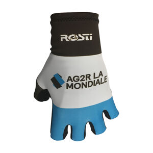 ROSTI Cyklistické rukavice krátkoprsté - AG2R 2019  - biela/modrá/čierna