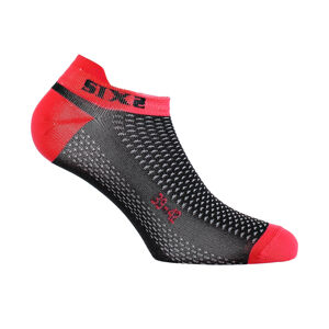 SIX2 Cyklistické ponožky členkové - FANT S C - červená/čierna 43-46