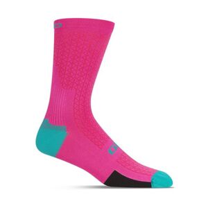 GIRO Cyklistické ponožky klasické - HRC TEAM - ružová/svetlo modrá S