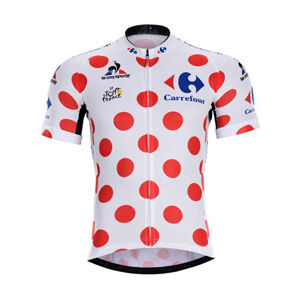 BONAVELO Cyklistický dres s krátkym rukávom - TOUR DE FRANCE  - biela/červená 2XL