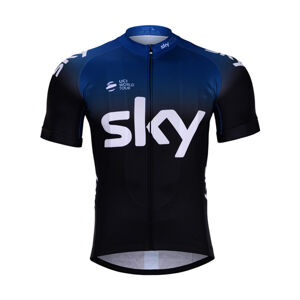 BONAVELO Cyklistický dres s krátkym rukávom - SKY 2019 KIDS - čierna/modrá XXS-115cm