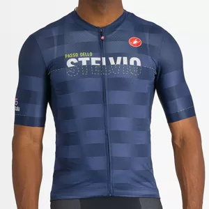 CASTELLI Cyklistický dres s krátkym rukávom - GIRO107 STELVIO - modrá M