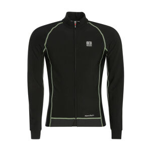 BIEMME Cyklistický dres s dlhým rukávom zimný - FLEX WINTER  - čierna/zelená S