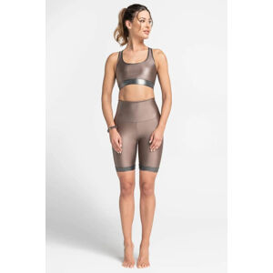 ATHLEEYA legíny - COFFEE BIKER SHINE - béžová