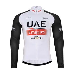 BONAVELO Cyklistický dres s dlhým rukávom zimný - UAE 2023 - biela/čierna/červená