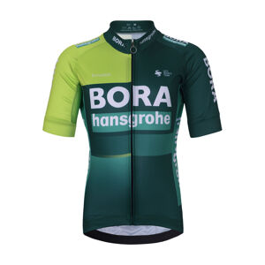 BONAVELO Cyklistický dres s krátkym rukávom - BORA 2024 KIDS - zelená/svetlo zelená M-145cm