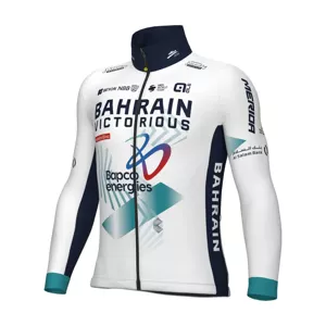 ALÉ Cyklistická zateplená bunda - BAHRAIN VICTORIOUS 2024 - biela/modrá XL