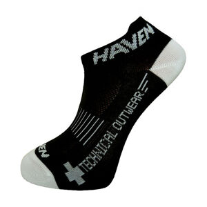 HAVEN Cyklistické ponožky členkové - SNAKE SILVER NEO - biela/čierna 40-41