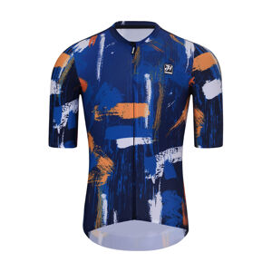 HOLOKOLO Cyklistický dres s krátkym rukávom - STROKES - oranžová/modrá XS