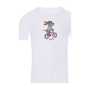 NU. BY HOLOKOLO Cyklistické tričko s krátkym rukávom - PEDAL POWER - biela XS-125cm