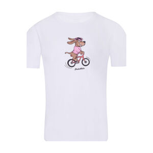 NU. BY HOLOKOLO Cyklistické tričko s krátkym rukávom - PEDAL POWER - biela XL-165cm