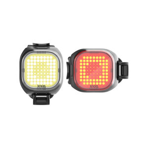KNOG set svetiel - BLINDER MINI SQUARE - žltá/červená