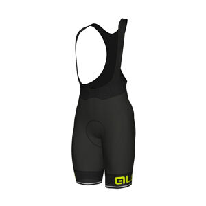 ALÉ Cyklistické nohavice krátke s trakmi - CORSA - čierna/žltá S