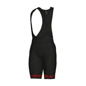 ALÉ Cyklistické nohavice krátke s trakmi - STRADA - čierna/červená XL