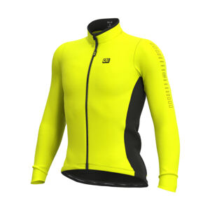 ALÉ Cyklistický dres s dlhým rukávom zimný - SOLID FONDO WINTER - žltá