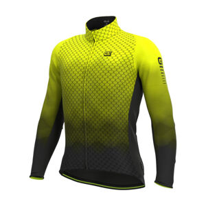 ALÉ Cyklistický dres s dlhým rukávom zimný - R-EV1 CLIMA PROTECTION 2.0 VELOCITY WIND G+ - žltá/čierna
