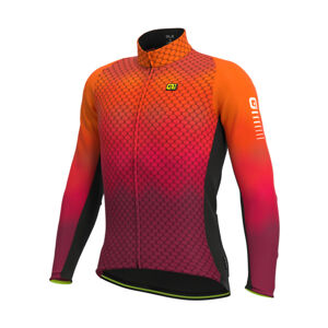 ALÉ Cyklistický dres s dlhým rukávom zimný - R-EV1 CLIMA PROTECTION 2.0 VELOCITY WIND G+ - oranžová/čierna