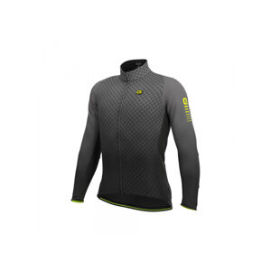 ALÉ Cyklistický dres s dlhým rukávom zimný - R-EV1 CLIMA PROTECTION 2.0 VELOCITY WIND G+ - šedá/čierna L
