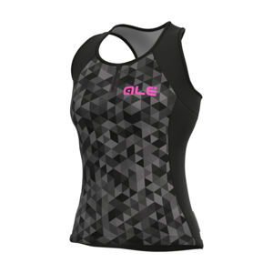 ALÉ Cyklistický dres bez rukávov - SOLID TRIANGLES LADY - šedá/čierna XL