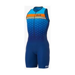 ALÉ Cyklistická kombinéza - TRIATHLON  STARS LONG TRI - modrá/oranžová L