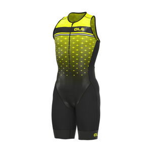 ALÉ Cyklistická kombinéza - TRIATHLON  STARS LONG TRI - čierna/žltá L