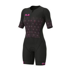 ALÉ Cyklistická kombinéza - TRIATHLON  MAUI LONG TRI LADY SS - čierna/ružová