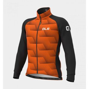 ALÉ Cyklistická zateplená bunda - SOLID SHARP - oranžová/čierna M
