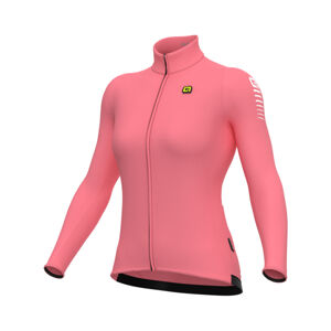 ALÉ Cyklistický dres s dlhým rukávom zimný - WARM RACE R-EV1 - ružová L