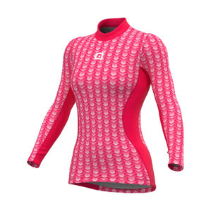 ALÉ Cyklistické tričko s dlhým rukávom - INTIMO CUBES - ružová XS