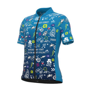 ALÉ Cyklistický dres s krátkym rukávom - VIBES - tyrkysová 10Y