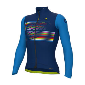 ALÉ Cyklistický dres s dlhým rukávom zimný - LOGO PR-S - modrá M