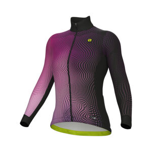 ALÉ Cyklistický dres s dlhým rukávom zimný - CIRCUS PR-S - čierna/ružová 3XL