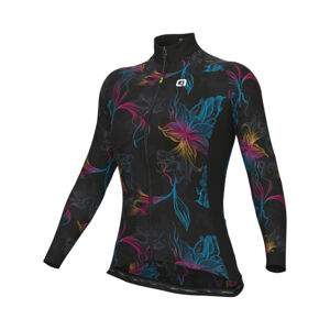 ALÉ Cyklistický dres s dlhým rukávom zimný - CHIOS SOLID - čierna/viacfarebná/šedá 3XL