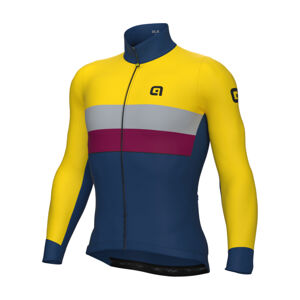 ALÉ Cyklistický dres s dlhým rukávom zimný - CHAOS OFF ROAD - GRAVEL - modrá/žltá XS