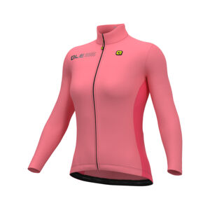 ALÉ Cyklistický dres s dlhým rukávom zimný - FONDO 2.0 SOLID - ružová M