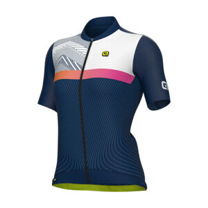 ALÉ Cyklistický dres s krátkym rukávom - ZIG ZAG PR-S - modrá L