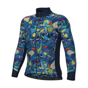 ALÉ Cyklistický dres s dlhým rukávom zimný - OVER PRAGMA - modrá/viacfarebná 5XL