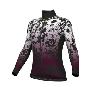 ALÉ Cyklistický dres s dlhým rukávom zimný - NADINE PRAGMA - čierna/biela/bordová 2XS