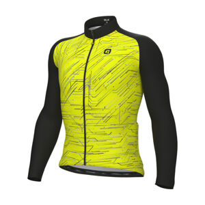ALÉ Cyklistický dres s dlhým rukávom zimný - BYTE PRAGMA - žltá/čierna 4XL