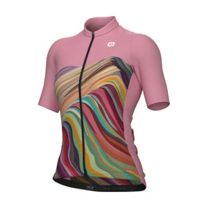 ALÉ Cyklistický dres s krátkym rukávom - PR-E RAINBOW - ružová 2XL