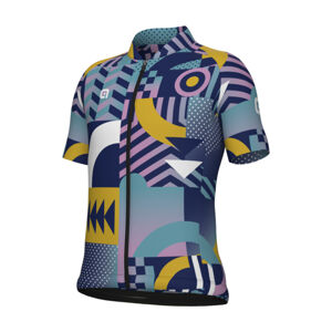 ALÉ Cyklistický dres s krátkym rukávom - KID GAMES - ružová/tyrkysová/žltá 12Y