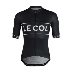 LE COL Cyklistický dres s krátkym rukávom - SPORT LOGO - biela/čierna 3XL