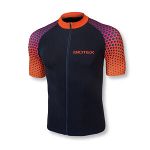 BIOTEX Cyklistický dres s krátkym rukávom - SMART - oranžová/čierna