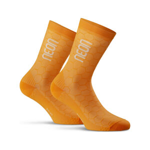 NEON Cyklistické ponožky klasické - NEON 3D - oranžová 43-47