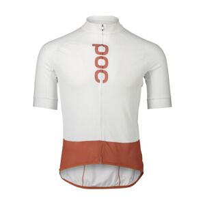 POC Cyklistický dres s krátkym rukávom - ESSENTIAL ROAD - biela/hnedá M