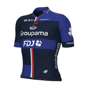 ALÉ Cyklistický dres s krátkym rukávom - GROUPAMA FDJ 2024 - modrá L