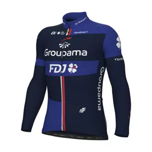 ALÉ Cyklistický dres s dlhým rukávom zimný - GROUPAMA FDJ 2024 - modrá 2XL